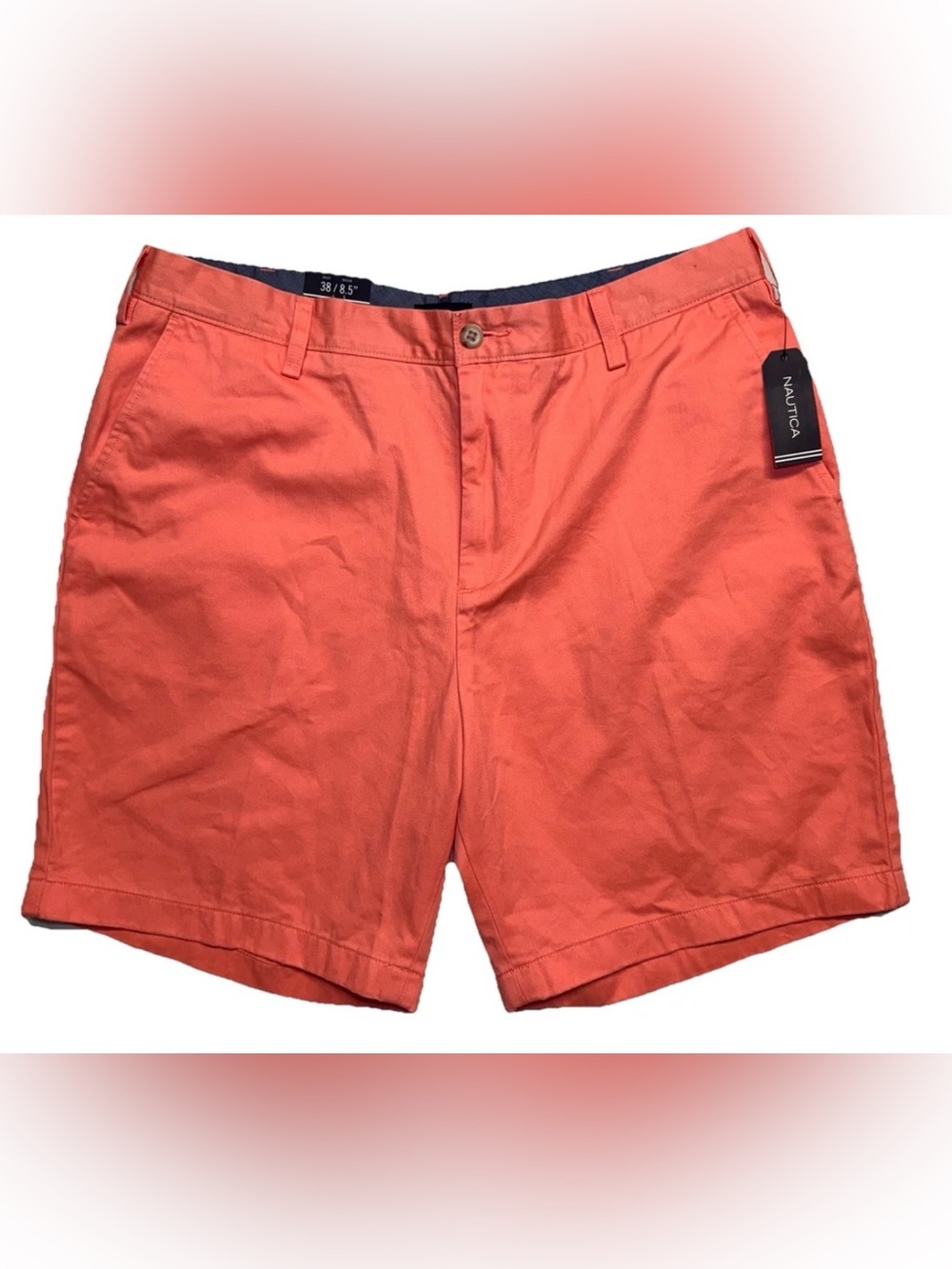 Nautica Classic Fit Deck Shorts Mens Size 38 pale Coral Stretch Casual NEW